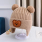 Baby wool hat cute bear ear protection hat children winter thickened warm knitted Korean version of the baby hat