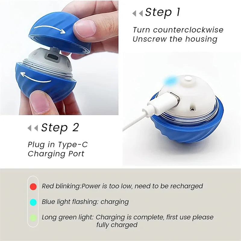 Smart Dog / Cat Toy Ball Electronic Interactive Pet Toy Moving Ball USB Automatic Moving Bouncing for Puppy Birthday Gift Cat Products