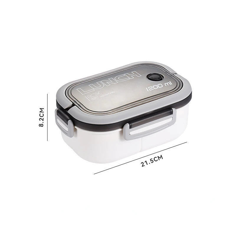 1200ML 2-Layer Bento Lunch Box (Leakproof) – Spoon & Fork Included