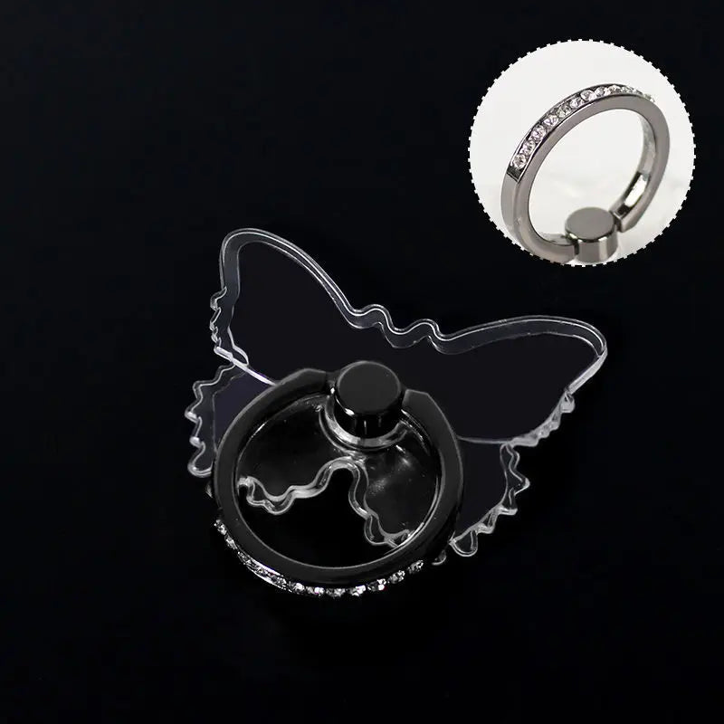 Transparent Cell Phone Ring Holder Stand 360°Degree Rotation Clear Finger Grip Kickstand Compatible iPhone Xiaomi for Phone Case