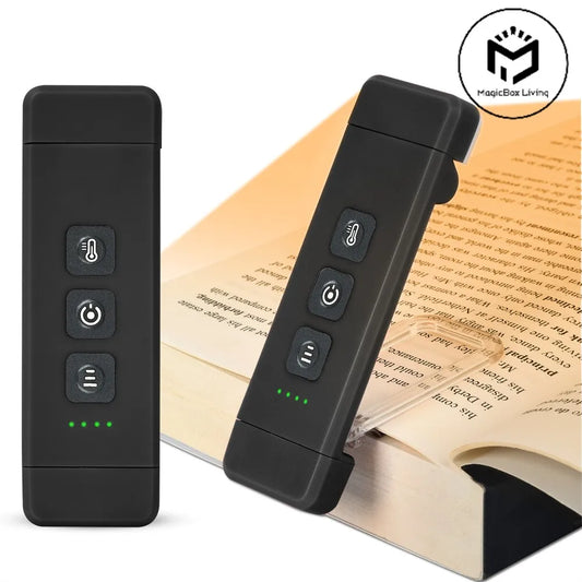 USB Rechargeable Clip-On Bookmark Book Light with Timer