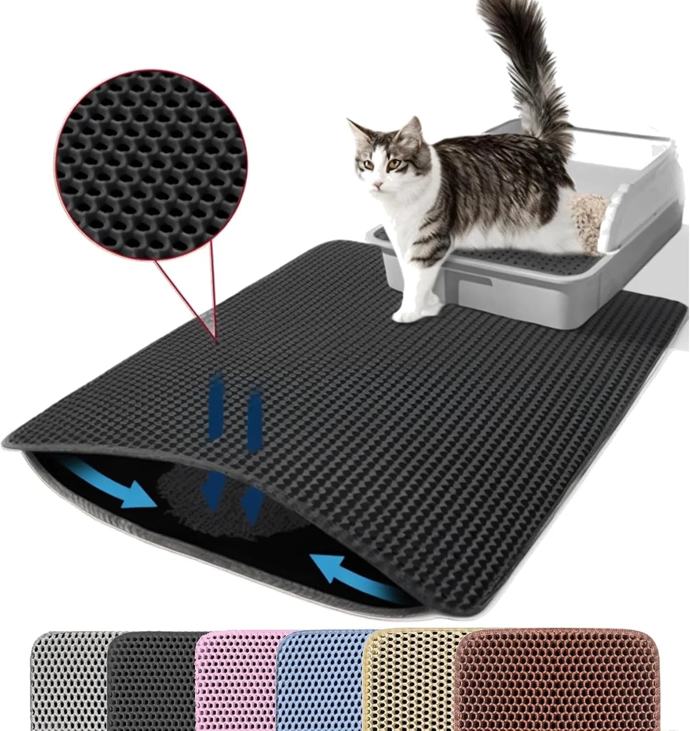 Cat Litter Mat – Double Layer, Non-Slip, Waterproof