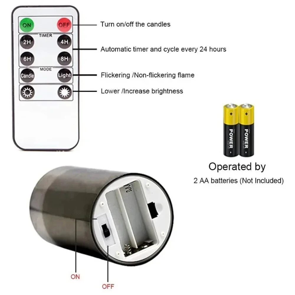 LED lights electronic candles LED candle decorations acrylic candles complete set of remote control timers Christmas and wedding