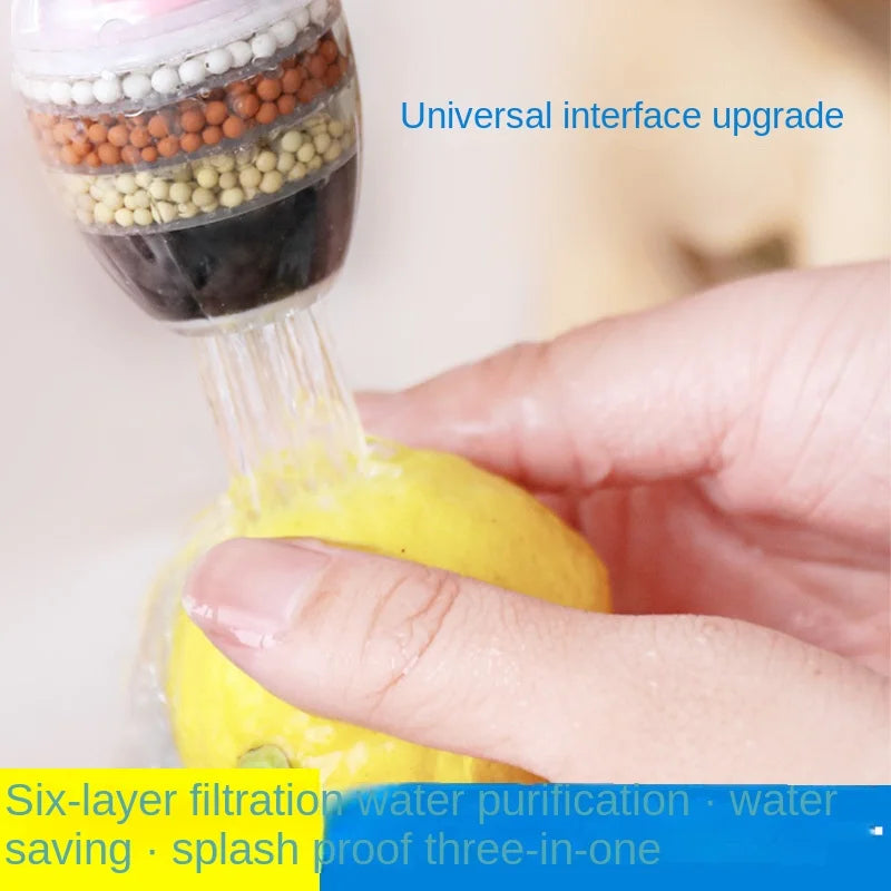 6-Layer Kitchen Tap Water Filter - Coconut Charcoal Purifier for Clean Drinking Water!
