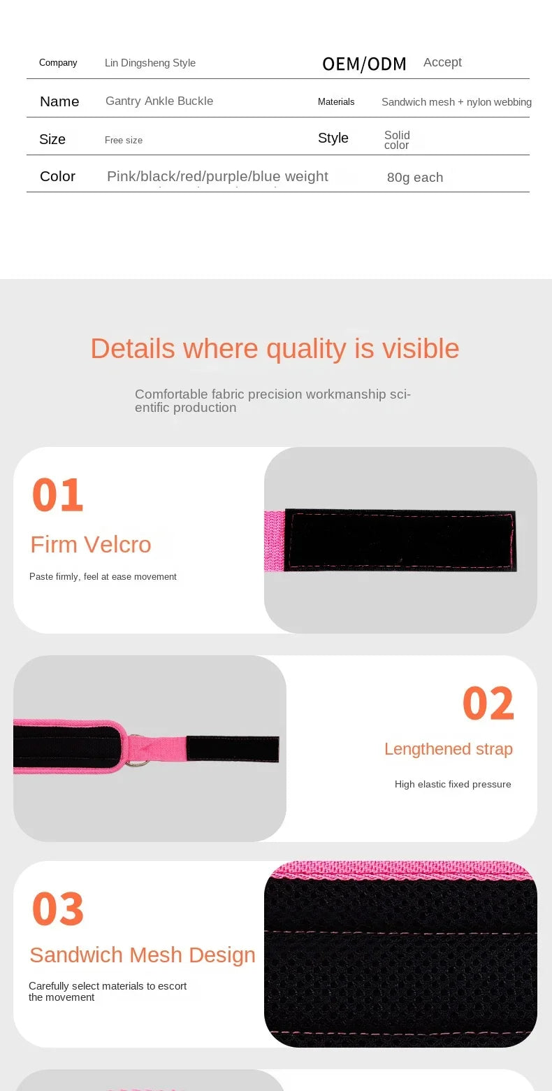 Adjustable D-Ring Ankle & Wrist Cuffs for Targeted Leg and Glute Training