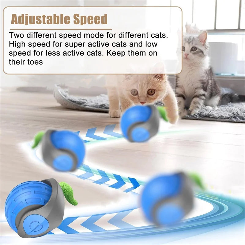 Smart Cat Toys: Automatic Rolling Interactive Ball (USB Rechargeabe