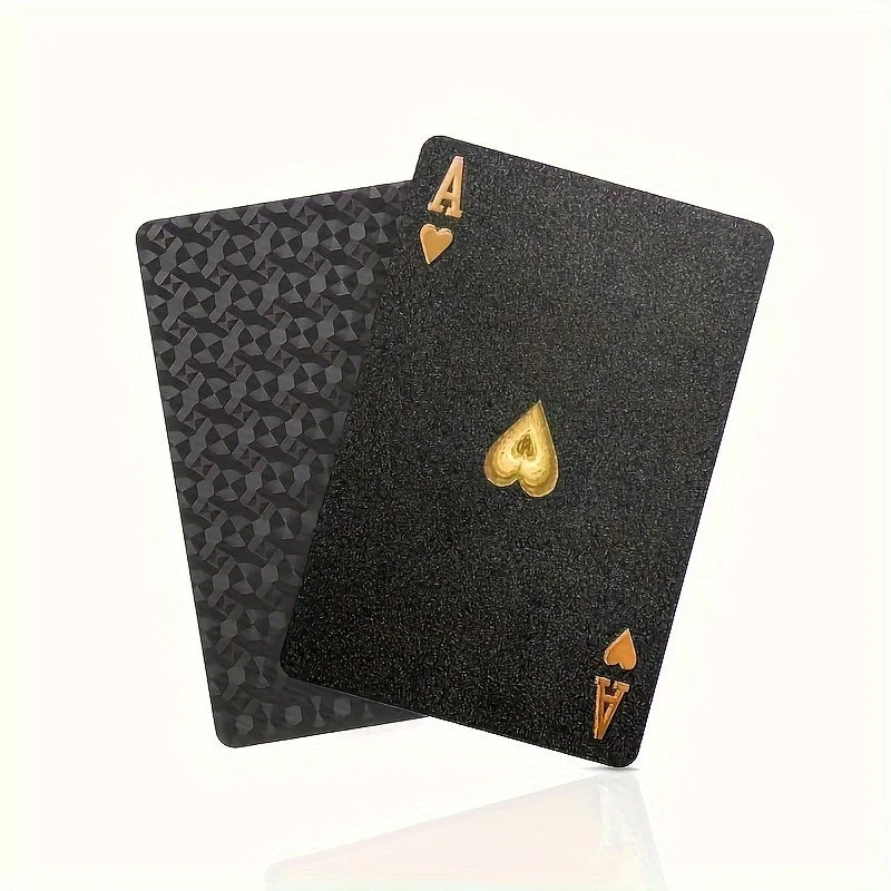 Cool Black Gold Waterproof Playing Cards, a Deck of Playing Cards Containing Christmas, Halloween, Thanksgiving Gifts, Game Gift