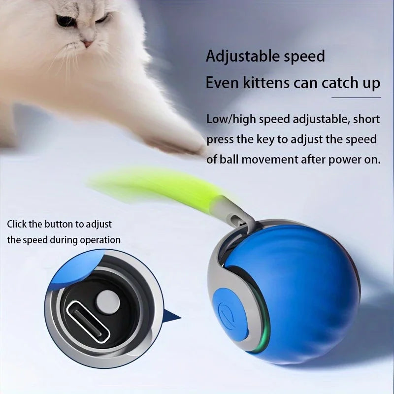 Smart Cat Toys: Automatic Rolling Interactive Ball (USB Rechargeabe