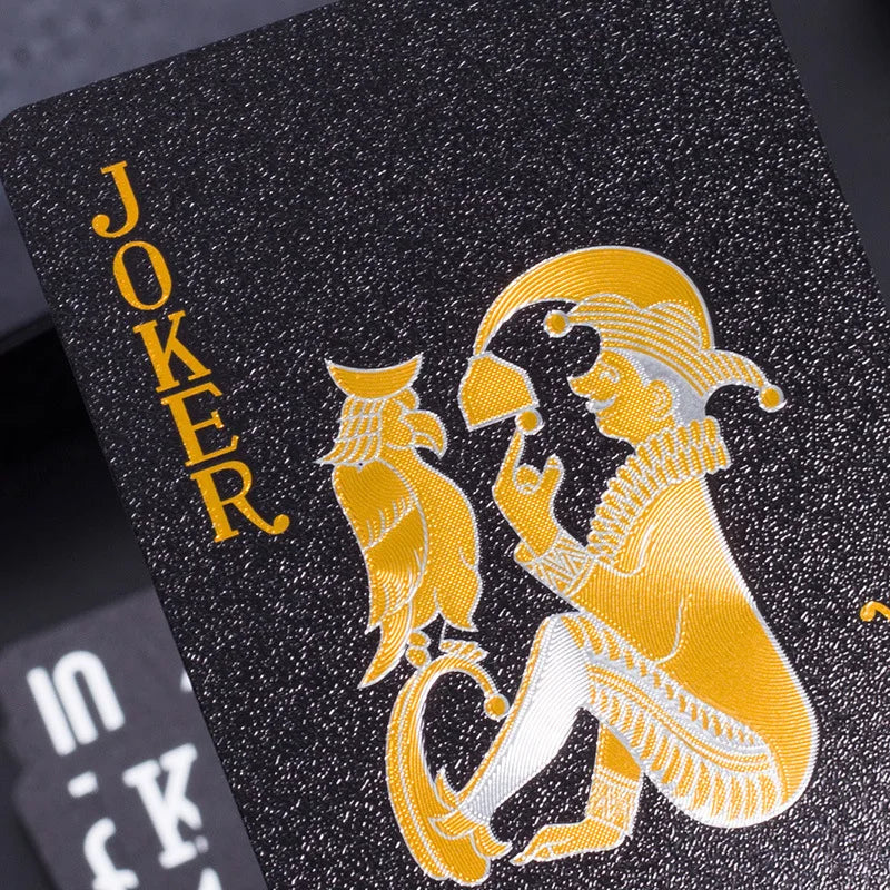 Cool Black Gold Waterproof Playing Cards, a Deck of Playing Cards Containing Christmas, Halloween, Thanksgiving Gifts, Game Gift