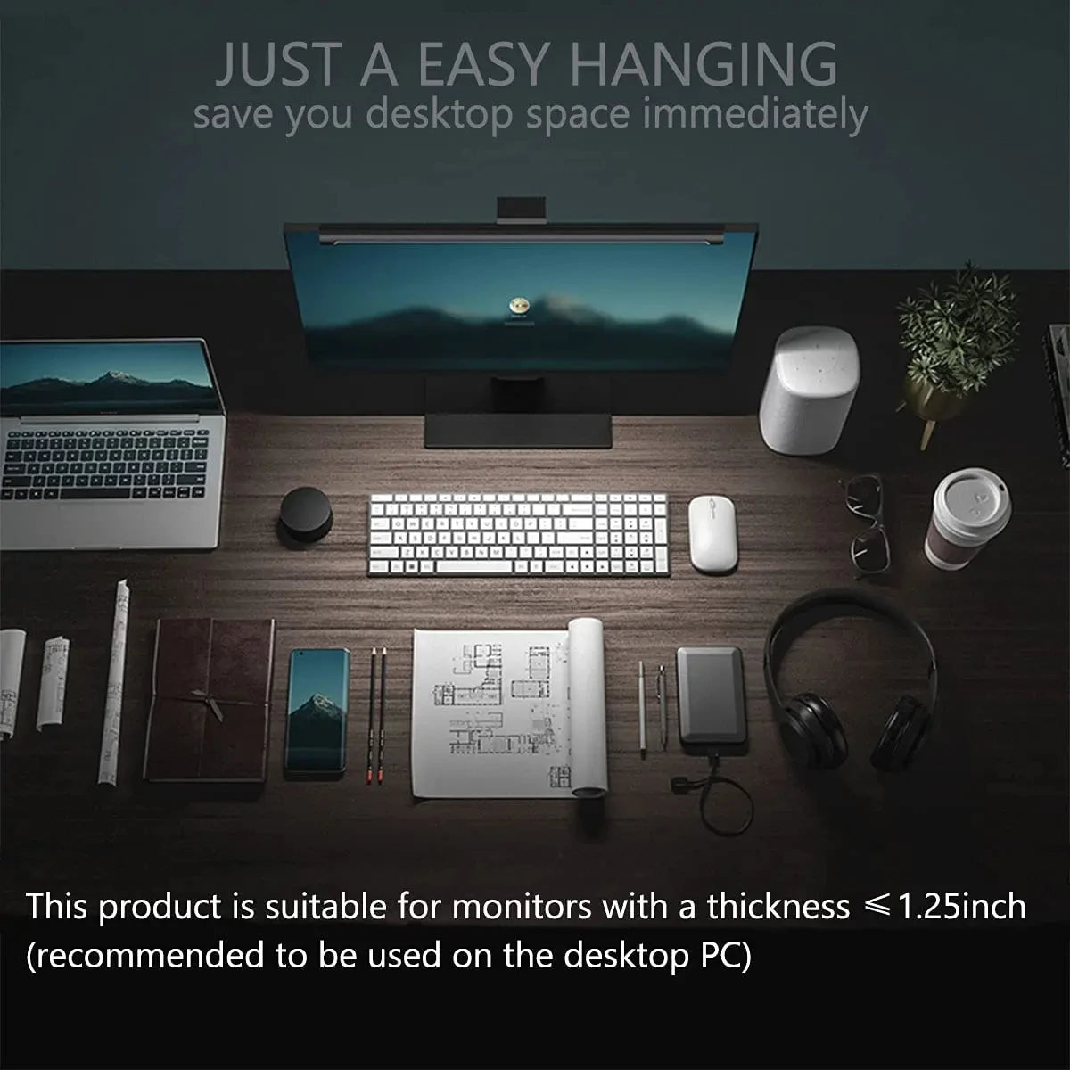 GB LED Monitor Light Bar: Dimmable Atmosphere Lamp for Work & Gaming