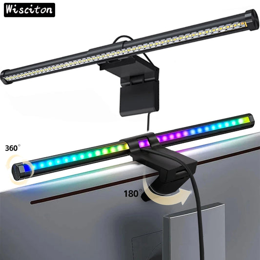 GB LED Monitor Light Bar: Dimmable Atmosphere Lamp for Work & Gaming