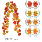 2M Artificial Fall Maple Leaf Garland Fake Plants Autumn Decor Leaves Vine for Thanksgiving Halloween Festivals Wedding Decora