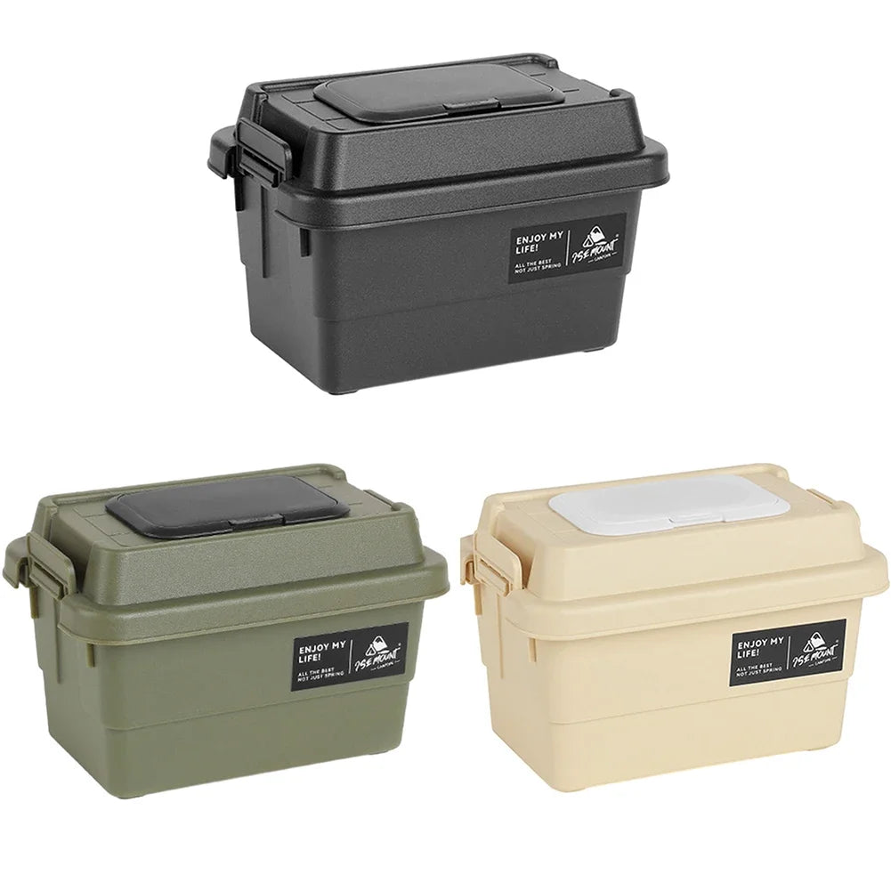 Outdoor Tissue Case Desktop Napkin Paper Storage Box Portable 1.1L Camping Picnic Seasoning Bottle Organizer Sundries Bucket