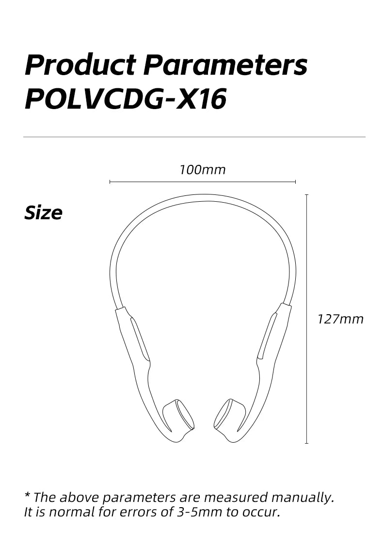 POLVCDG bone conduction swimming earphones IPX8 waterproof 32GB memory Bluetooth 5.4 silicone material 2025 new product x16