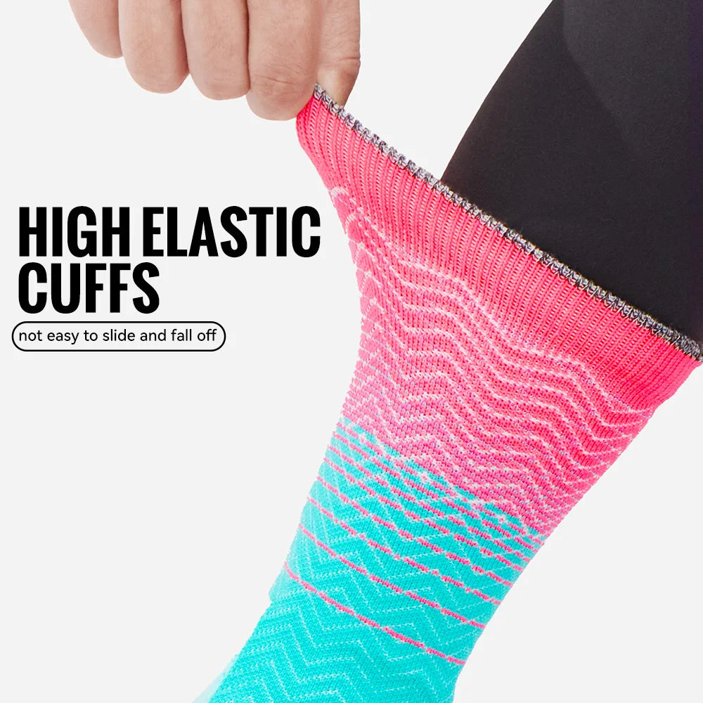 WRELS Socks Athletic Cushion Moisture Wicking Sports Socks Thickening Towel Bottom Sweat Absorbing Shock-absorbing Running Socks
