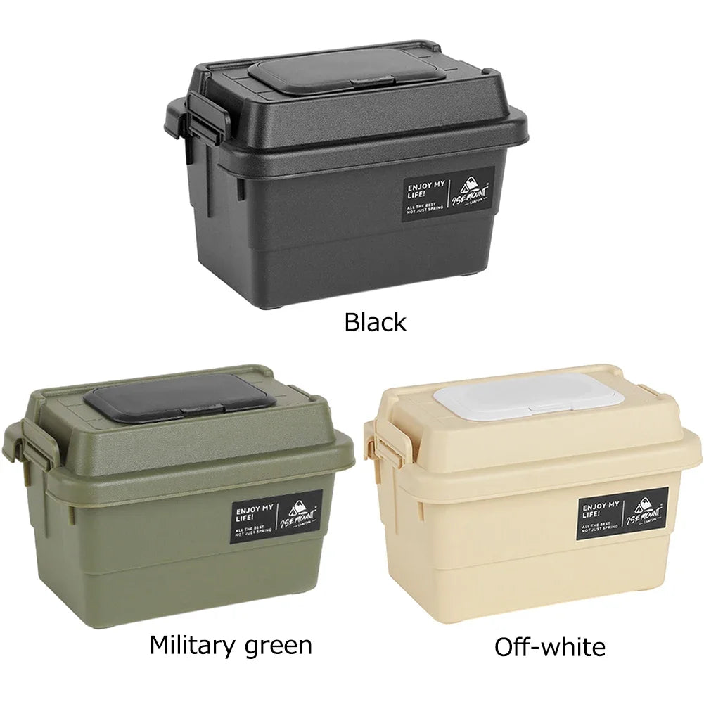 Outdoor Tissue Case Desktop Napkin Paper Storage Box Portable 1.1L Camping Picnic Seasoning Bottle Organizer Sundries Bucket