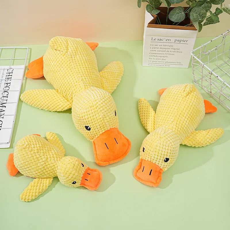 Bite-Resistant Plush Duck Toy - Sound Relief for Small & Large Dogs!